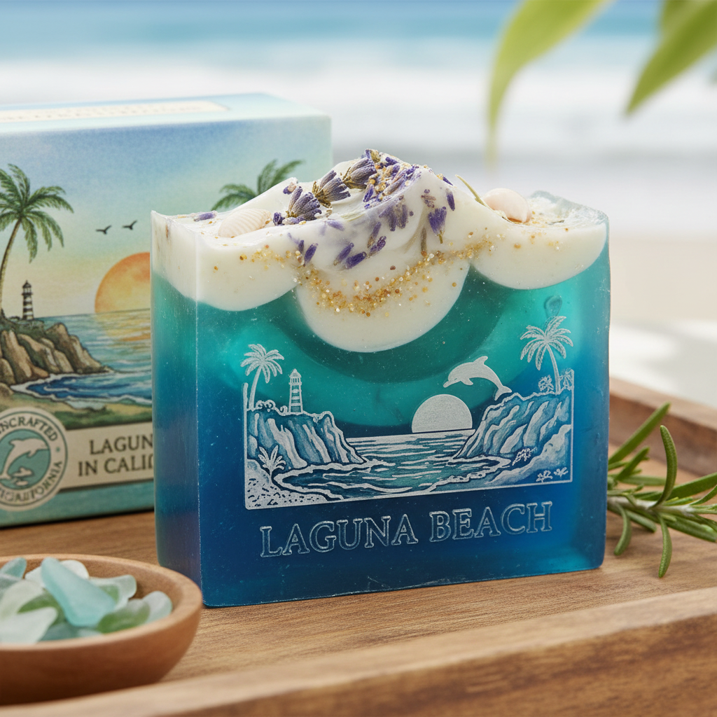 【Laguna Dream】Artisan Cold Process Soap | California Wave Bar | Sea Salt Mineral Essential Oil Gift