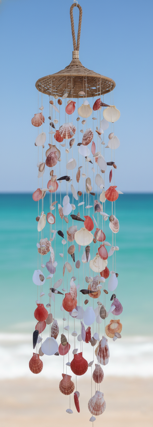 Handcrafted Coastal Harmony Shell Wind Chime | Natural Seashell Decor