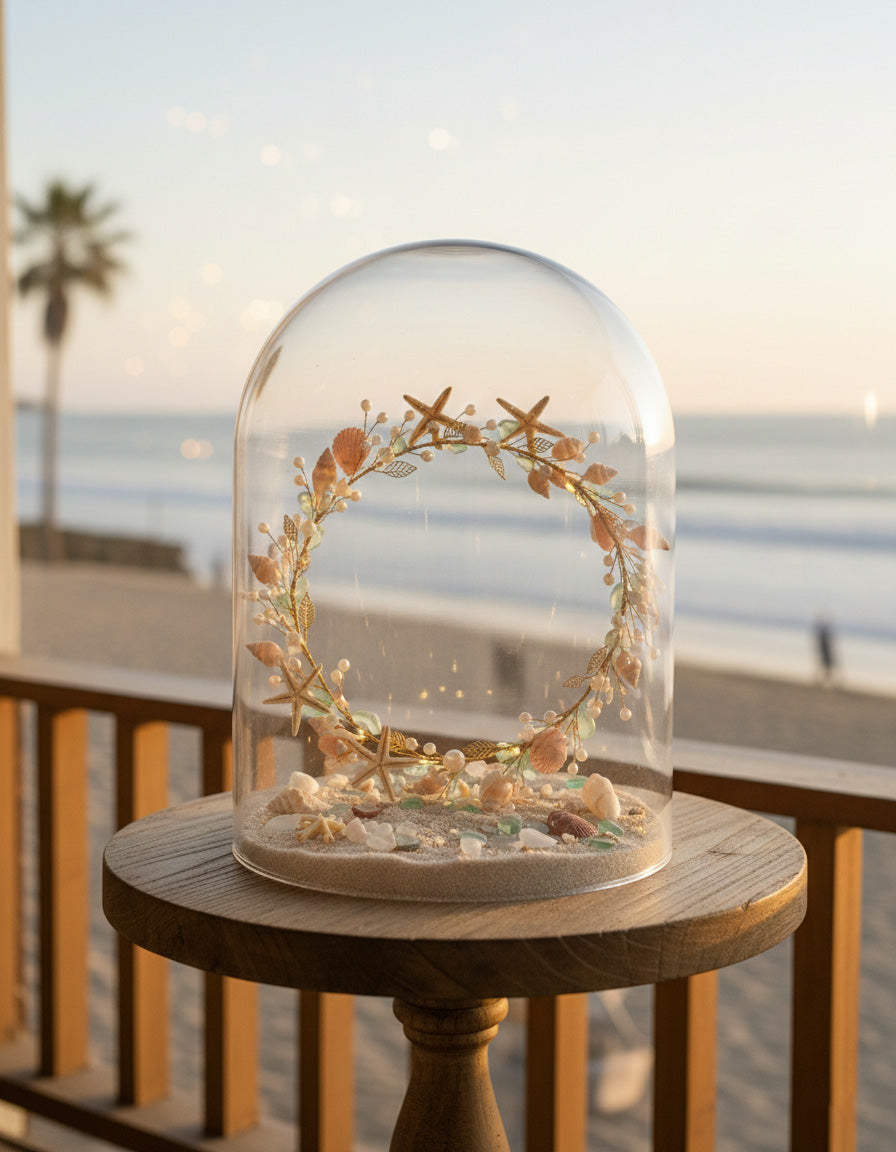 Laguna Village Original: "Coastal Muse" Starfish & Pearl Hair Vine – Handcrafted Beach Wedding Headpiece & Keepsake Gift