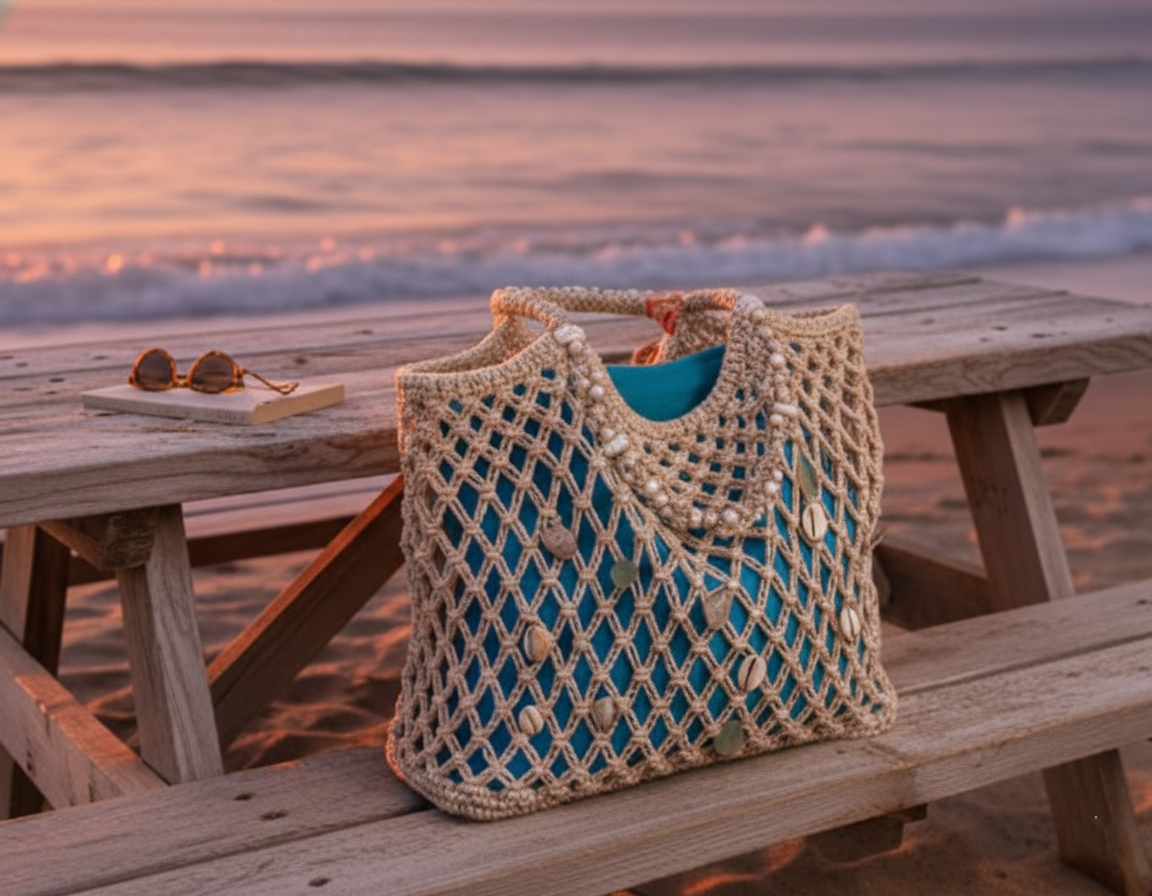 【Laguna Series】Handcrafted Woven Shell Bag - Dreamcatcher Wave Limited Edition