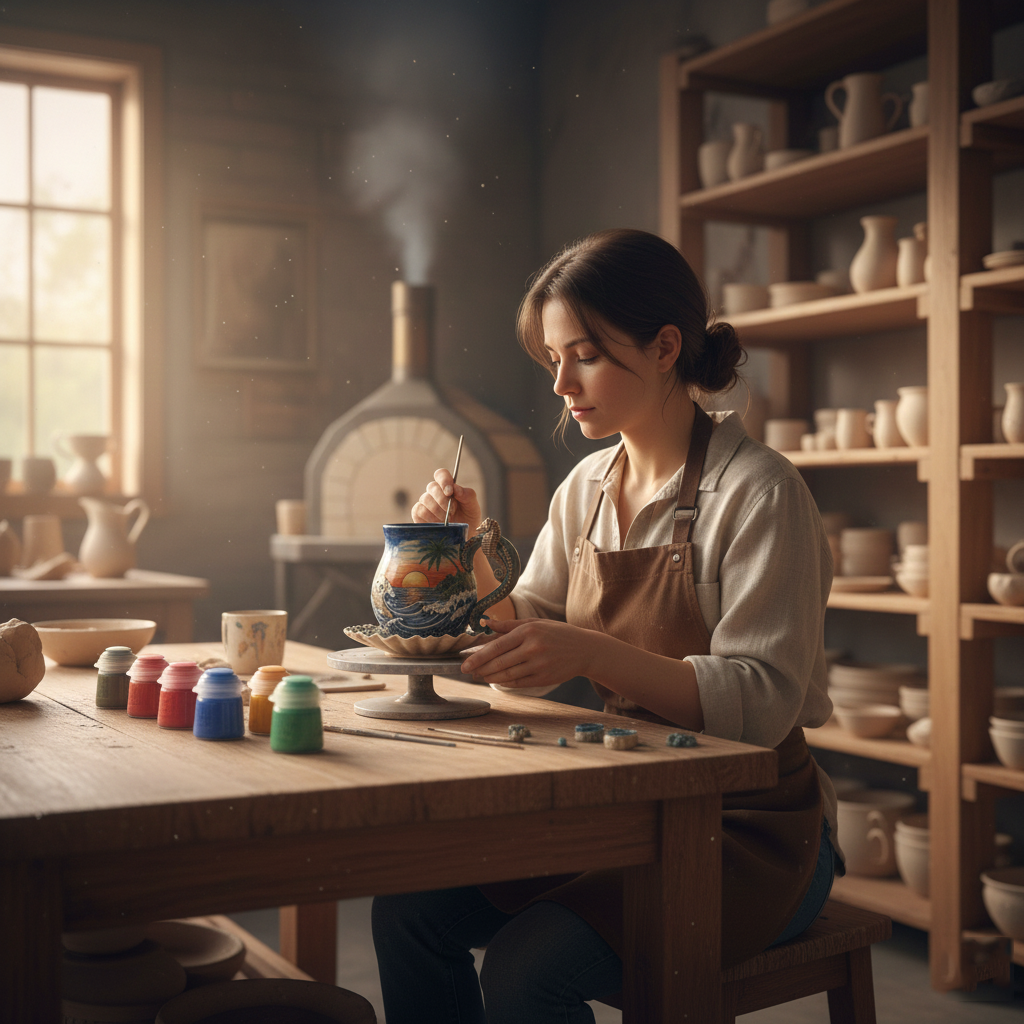 🌊 The Laguna Tide Embrace Set: Handcrafted Conch Shell Mug & Coaster