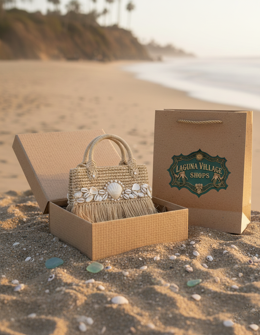 Laguna Mermaid Charm Bag | Handwoven Mini Crossbody Tote with Shell & Tassel Accents