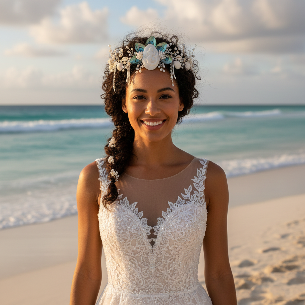 【Mermaid's Secret】Handcrafted Shell Petal & Pearl Headpiece