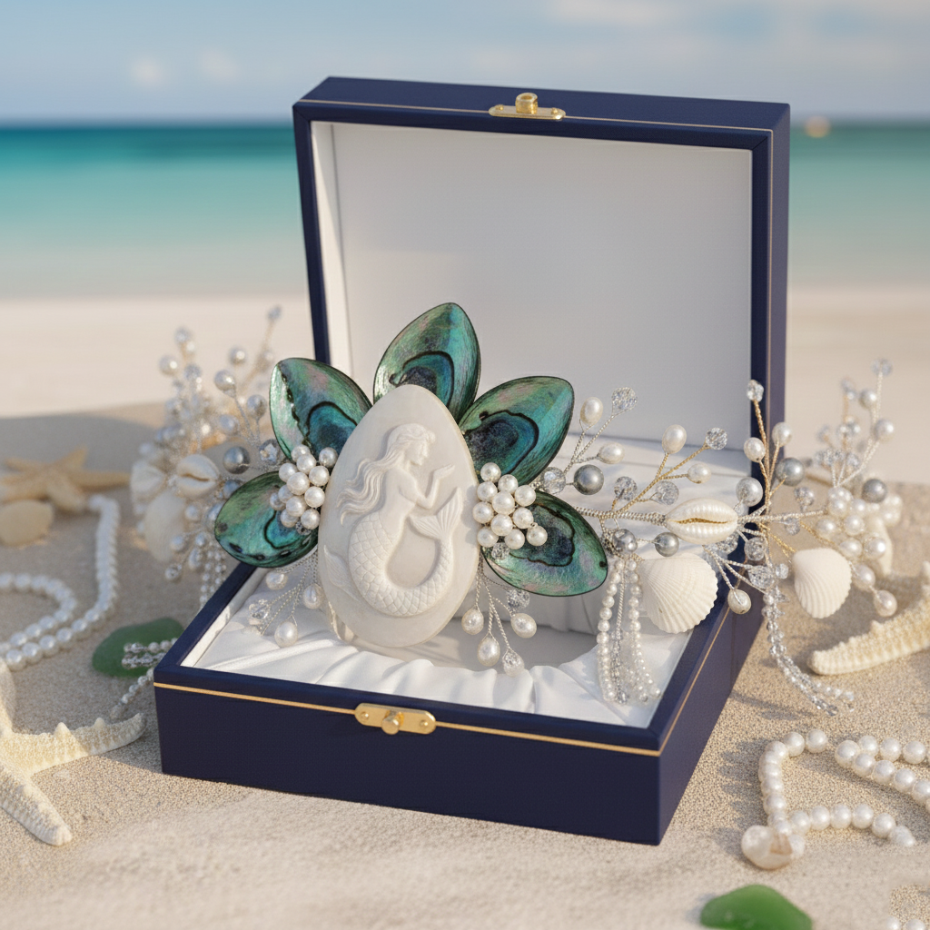 【Mermaid's Secret】Handcrafted Shell Petal & Pearl Headpiece