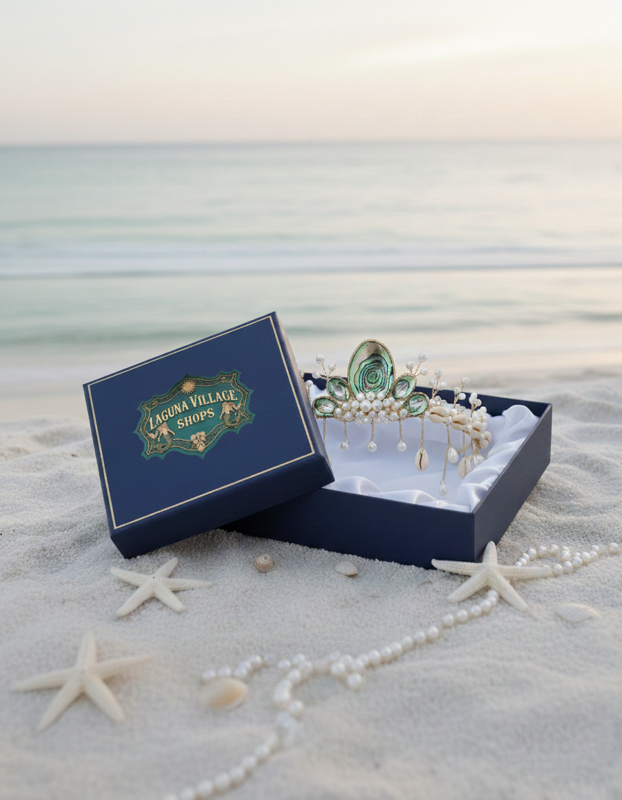 【Oceanside Vows】Bridal Handcrafted Abalone Shell and Pearl Headpiece