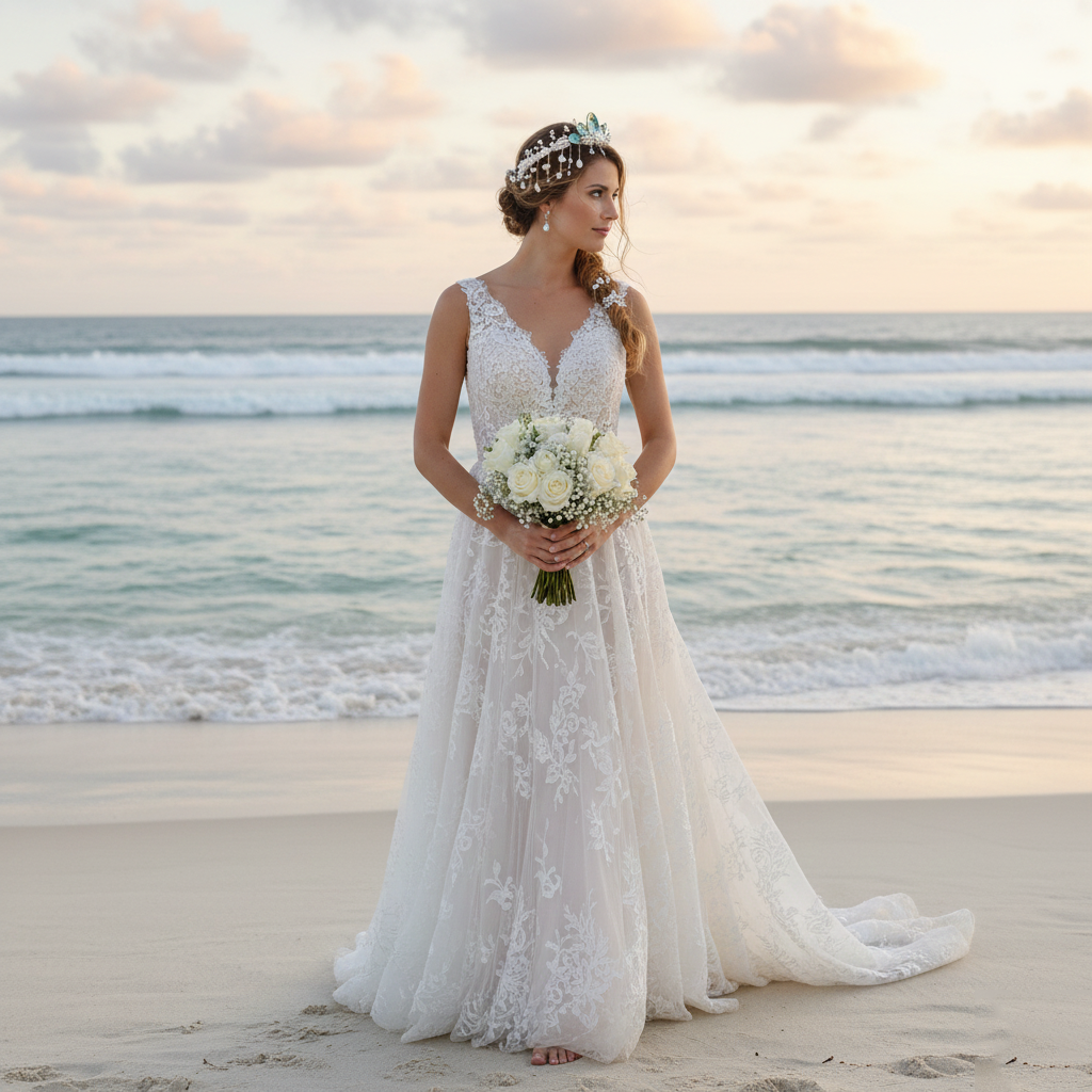 【Oceanside Vows】Bridal Handcrafted Abalone Shell and Pearl Headpiece