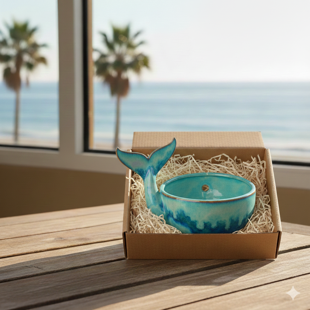 The Ocean Sprout Planter | Handcrafted Ceramic Whale Tail Succulent Pot